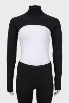Crop top with high neck