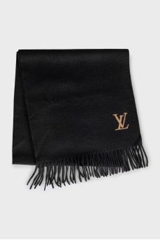 Cashmere scarf with brand logo