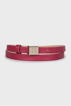 Pink leather belt