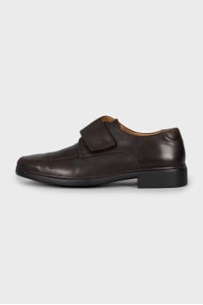 Men's leather loafers with velcro