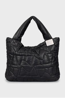 Quilted zippered shopper bag