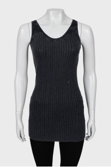 Fitted cashmere and silk tank top