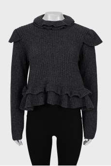 Cropped sweater with open back