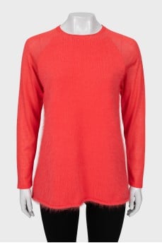 Red sweater with long pile