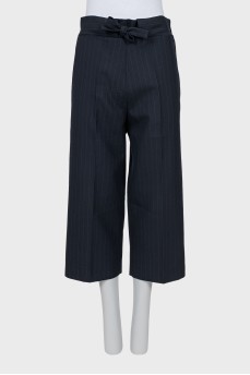 Striped wool culottes