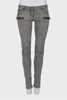 Low rise grey jeans