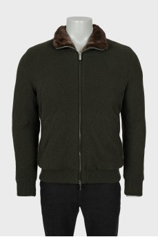 Men's cashmere jacket with fur