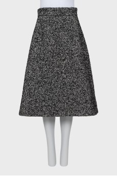 Black and white wool skirt