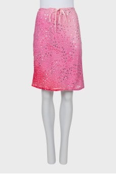 Gradient print skirt with tag