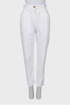 Skinny jeans with gold hardware
