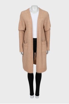 Beige cardigan with short pile