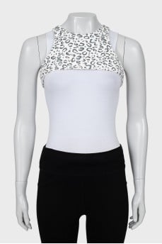 Animal print button top