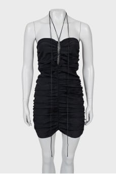 Silk Draped Mini Dress