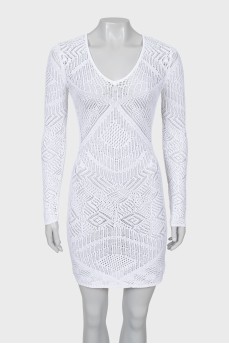 Knitted dress in white