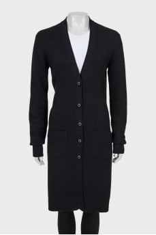 Cashmere cardigan with relief pattern