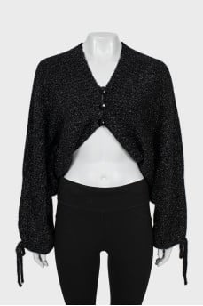Cropped cardigan with tag