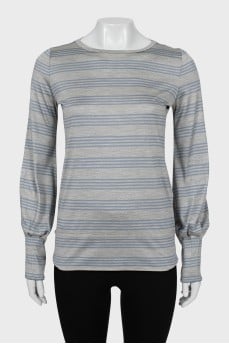 Straight cut striped long sleeve