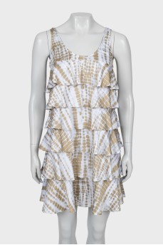 Printed dress with frills