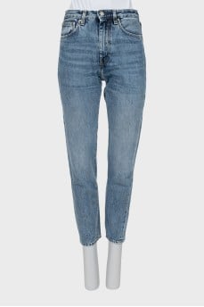 High rise jeans with tag