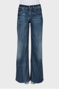 Blue straight fit jeans with tag