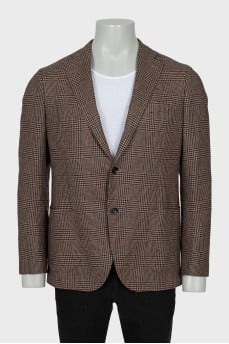 Men's wool jacket with patch pockets