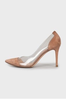 Suede shoes with silicone insert