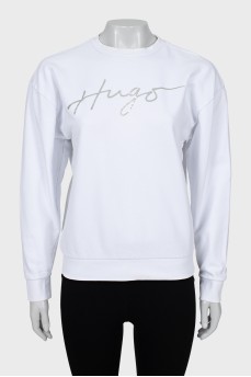 Tapered sweatshirt with inscription