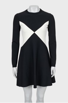 Black fitted dress with white insert