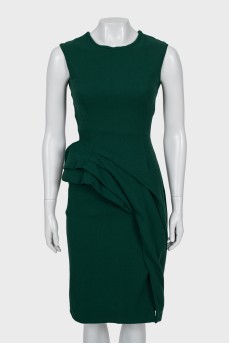 Wool dress decorated with gathers