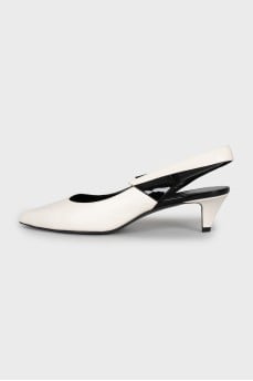 Leather open-toe shoes