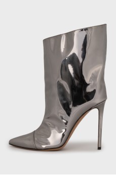 Patent leather ankle boots