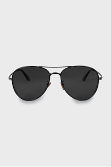 Thin black frame sunglasses