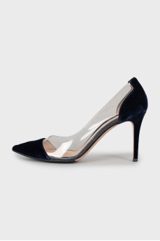 Dark blue stiletto heels