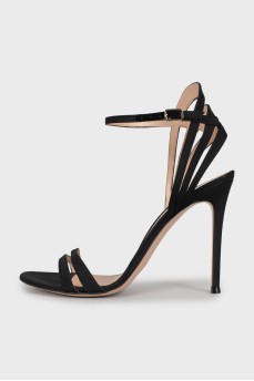 Textile stiletto sandals