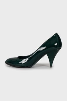 Leather wedge heel shoes