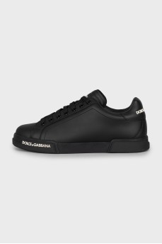Leather sneakers with brand logo