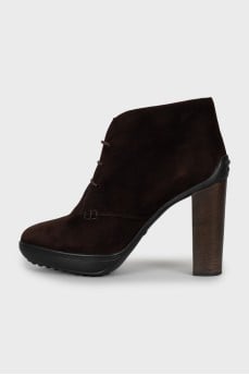 Brown suede ankle boots