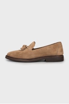 Men's suede tassel loafers
