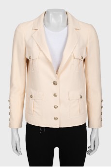 Jacket with raw edges