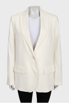 White straight cut jacket