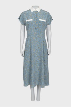 Silk dress with signature buttons