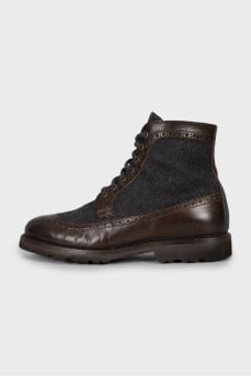Men's Two-Tone Perforated Boots
