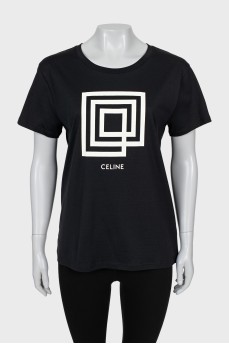 Black T-shirt with brand logo