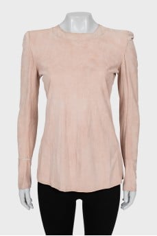 Suede shirt with buttons