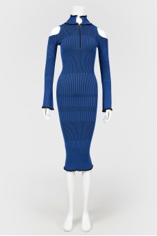 Blue knitwear dress in a rub