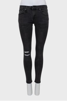 Джинси skinny fit декоровані вишивкою