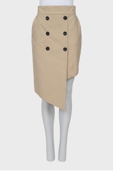 Skirt with pockets decorated with buttons