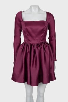 Burgundy Fitted Dress