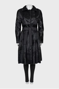 Fitted leather coat