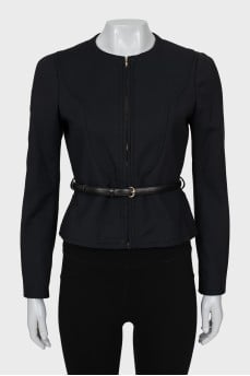 Black jacket with belt